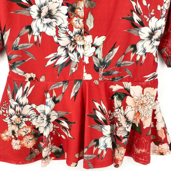 City Chic Twist Front Floral Printed Top Blouse - Picture 7 of 7